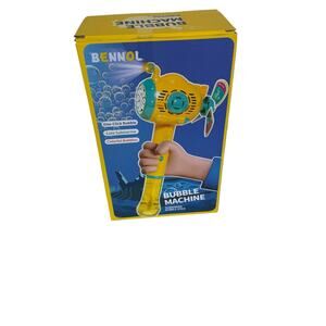 New In Box Bennol Submarine Yellow‎ Blue Automatic Bubble Machine Wand